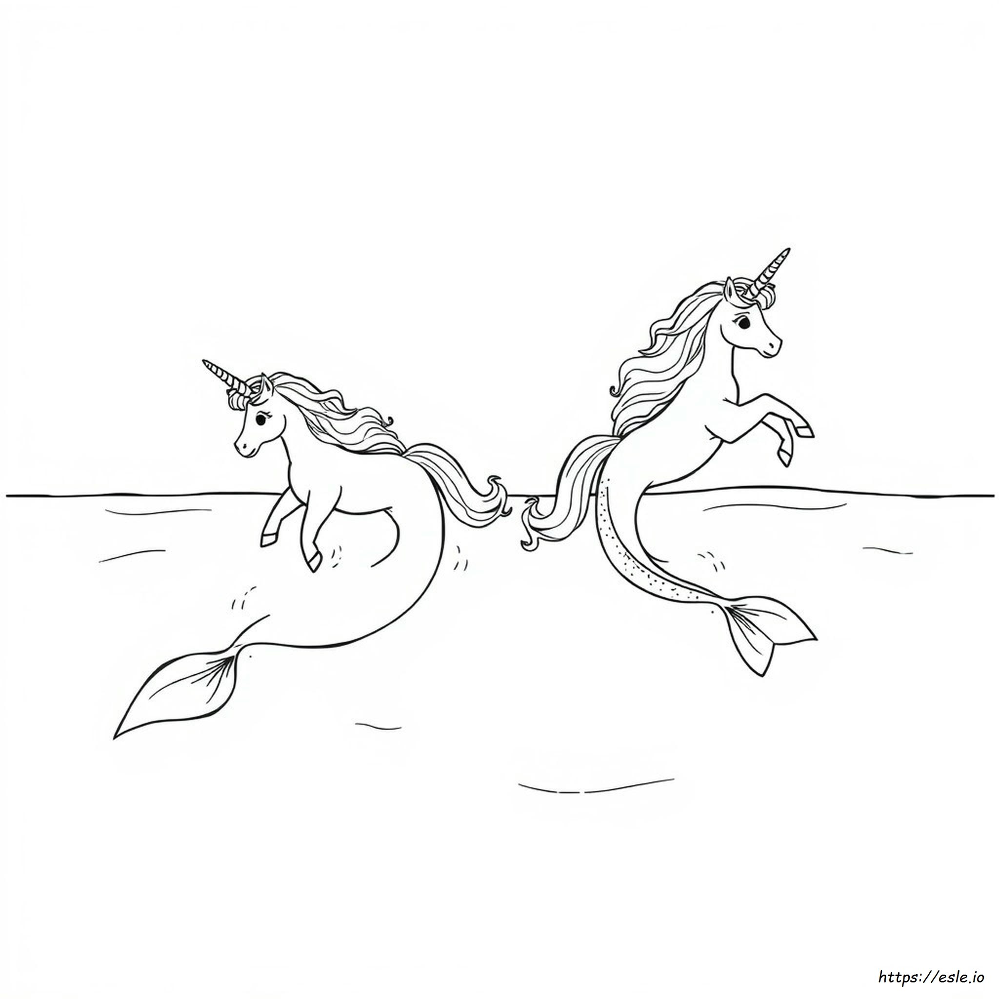 Unicornio Sirena Para Colorear