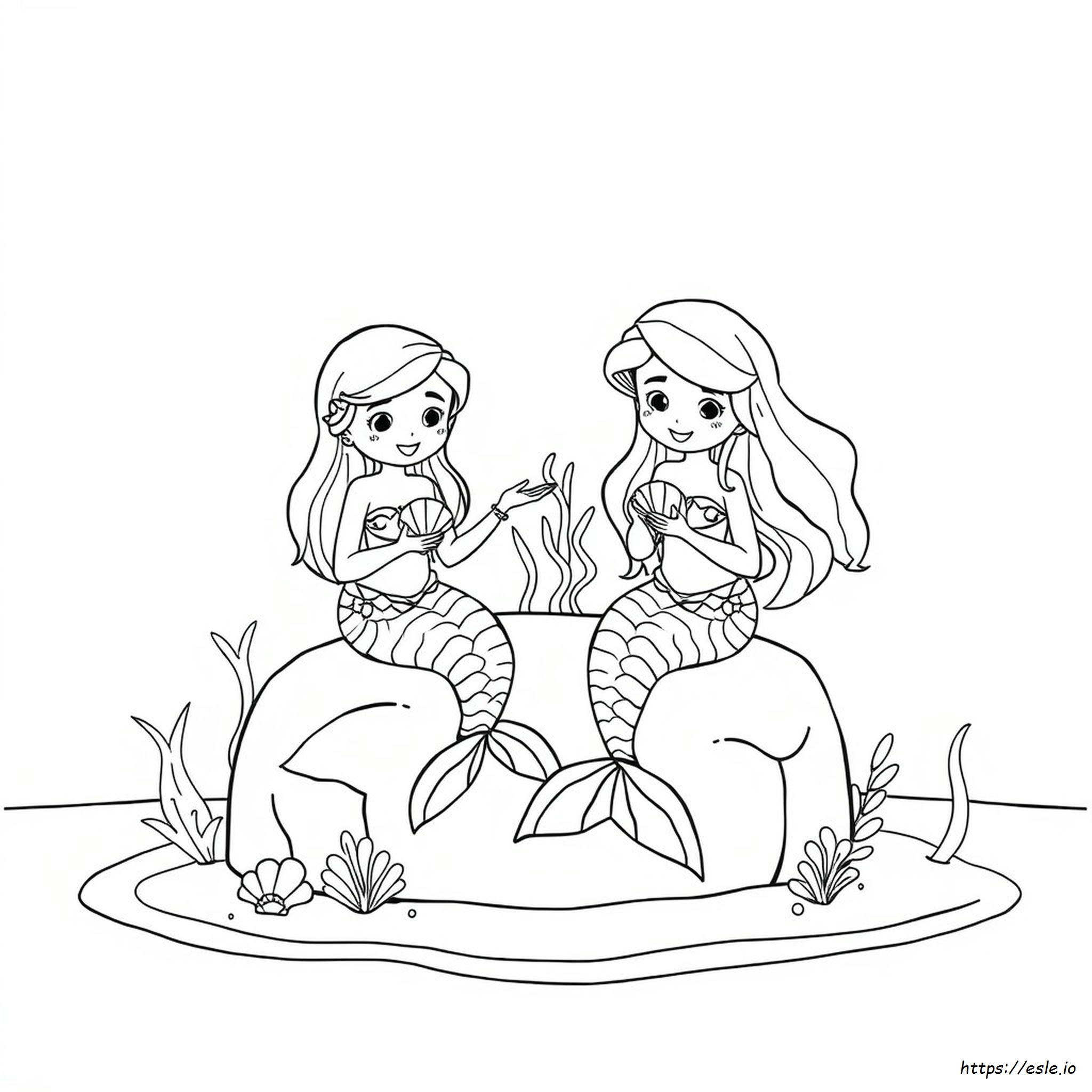 Páginas Lindas Y Fáciles De Sirenas Para Colorear