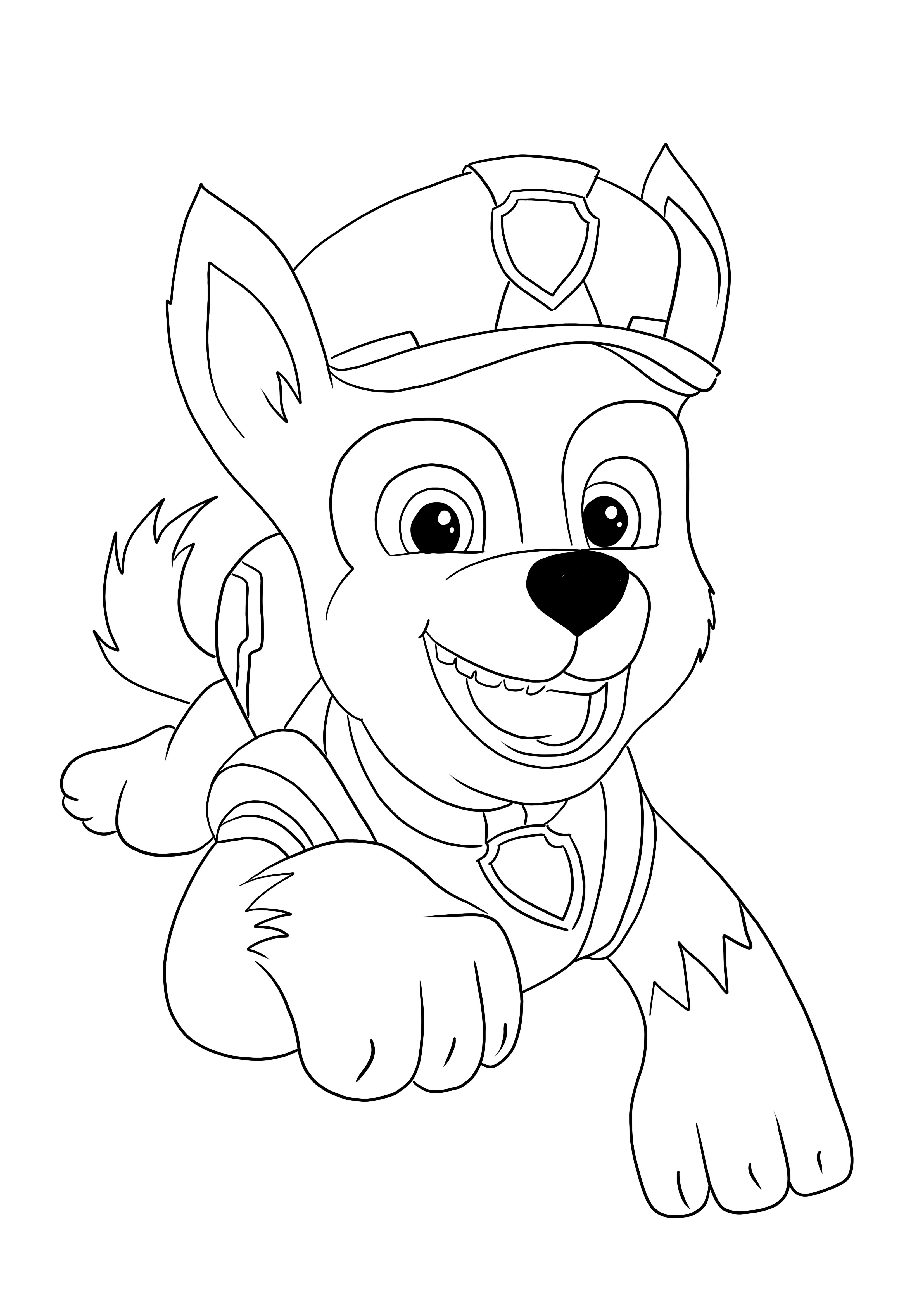 Desenho do Rastreador da Patrulha Canina para crianças imprimir e colorir de graça