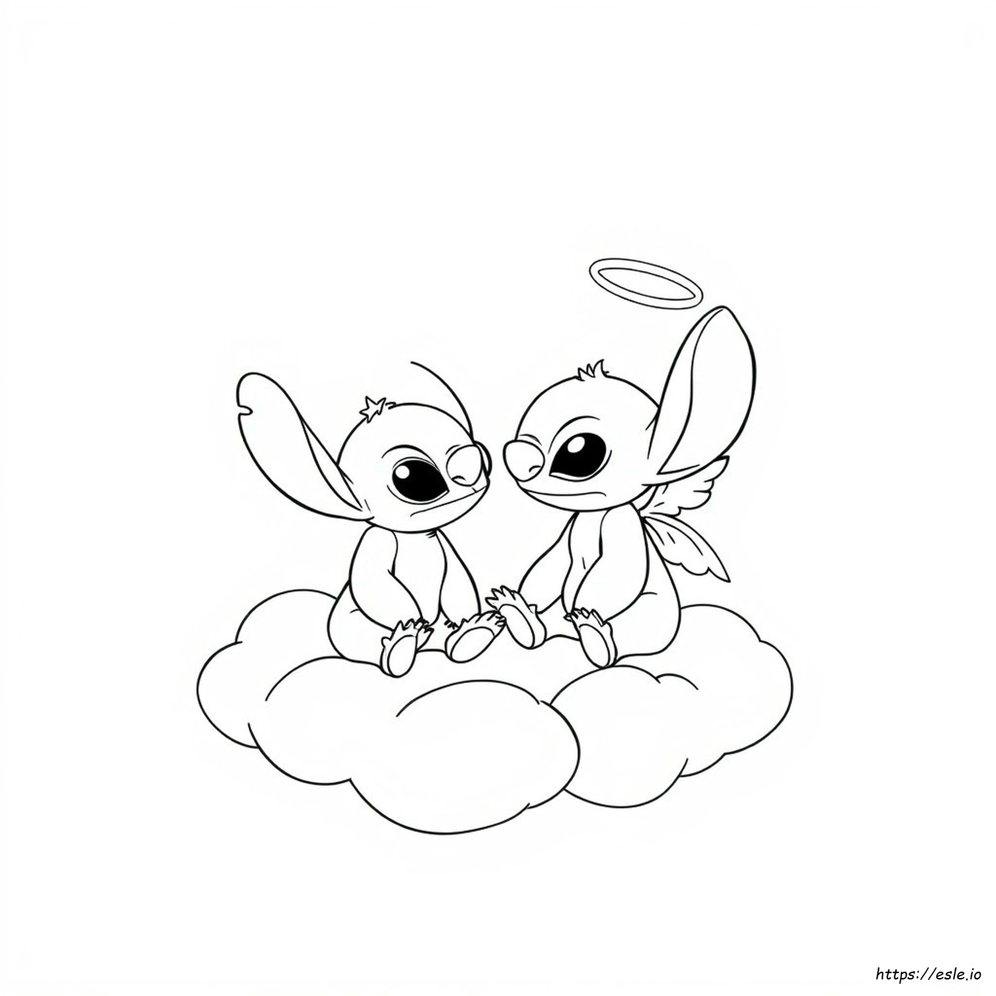 Stitch And Angel Coloring Pages