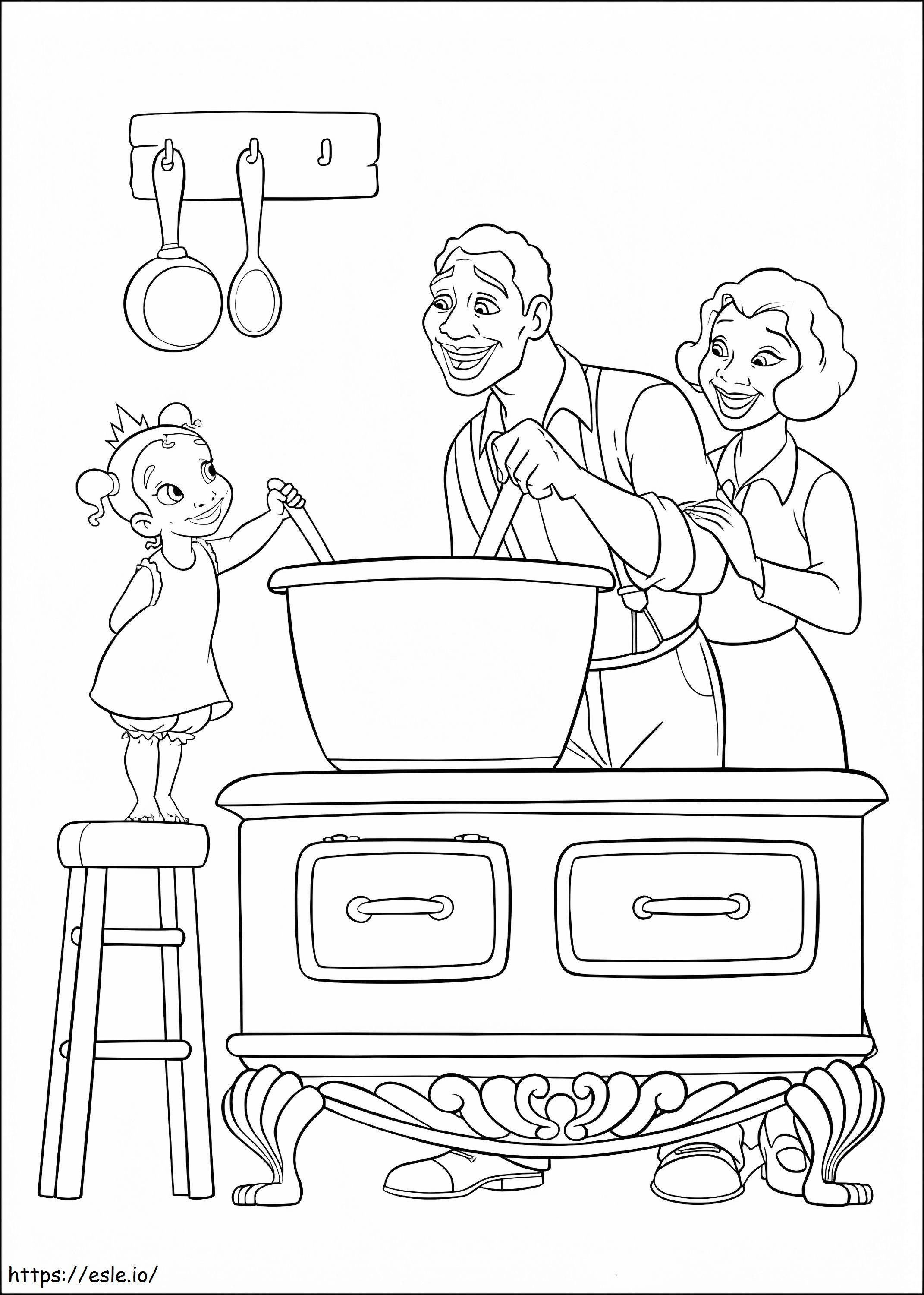 Tianas Family coloring page