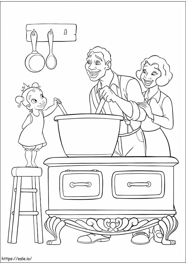 Tianas Family coloring page