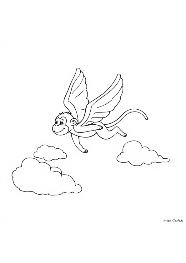 Coloriage Singe Volant
