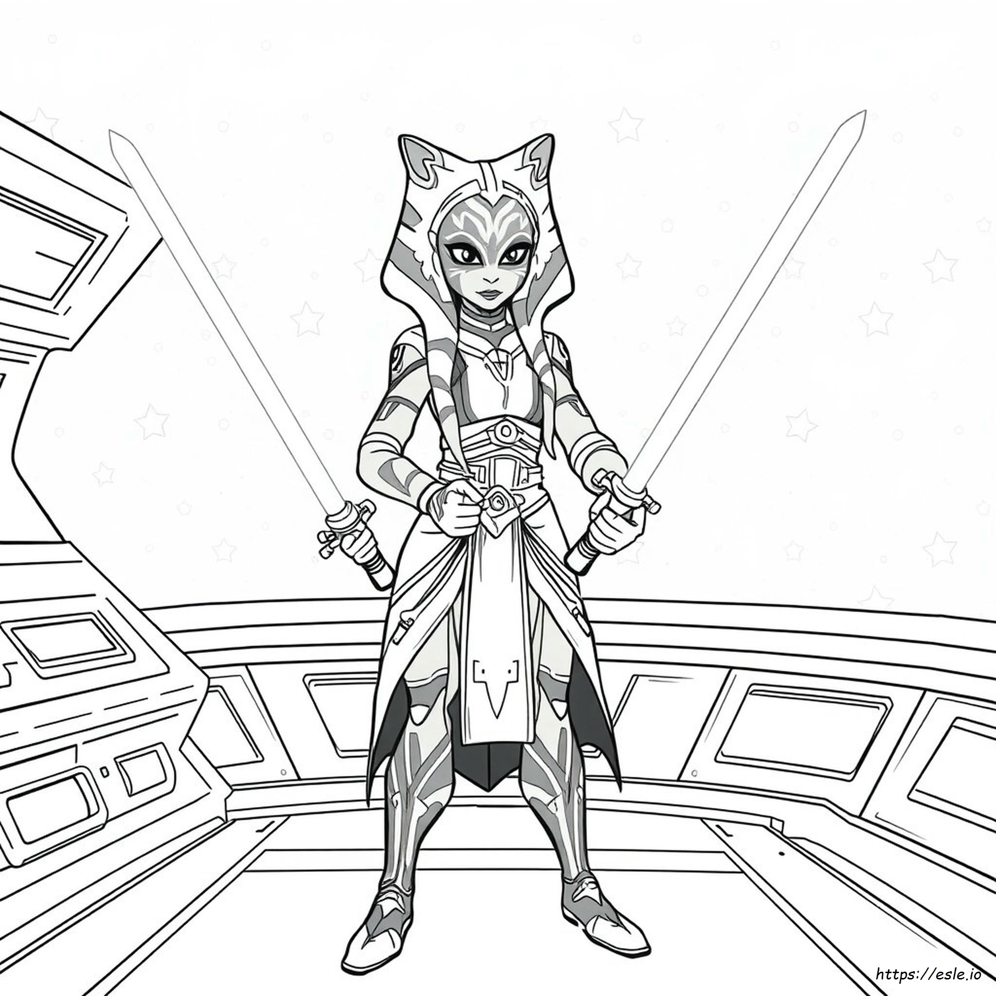 Ahsoka Colouring Pages