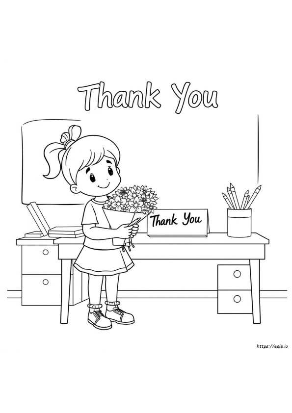 Coloriage Carte Merci Enseignant À Imprimer