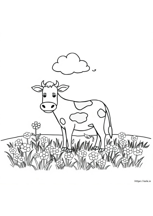 Vignetta Di Mucca Da Colorare