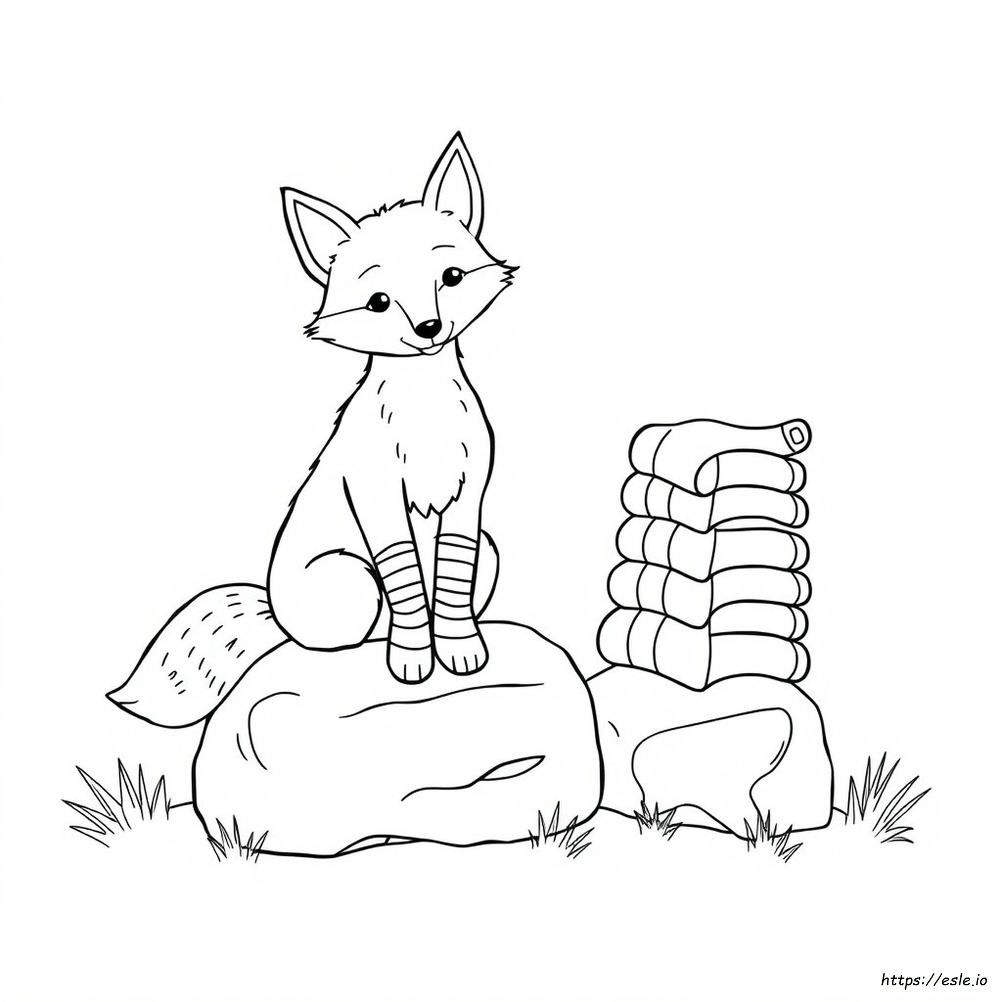 Fox And Socks Coloring Pages