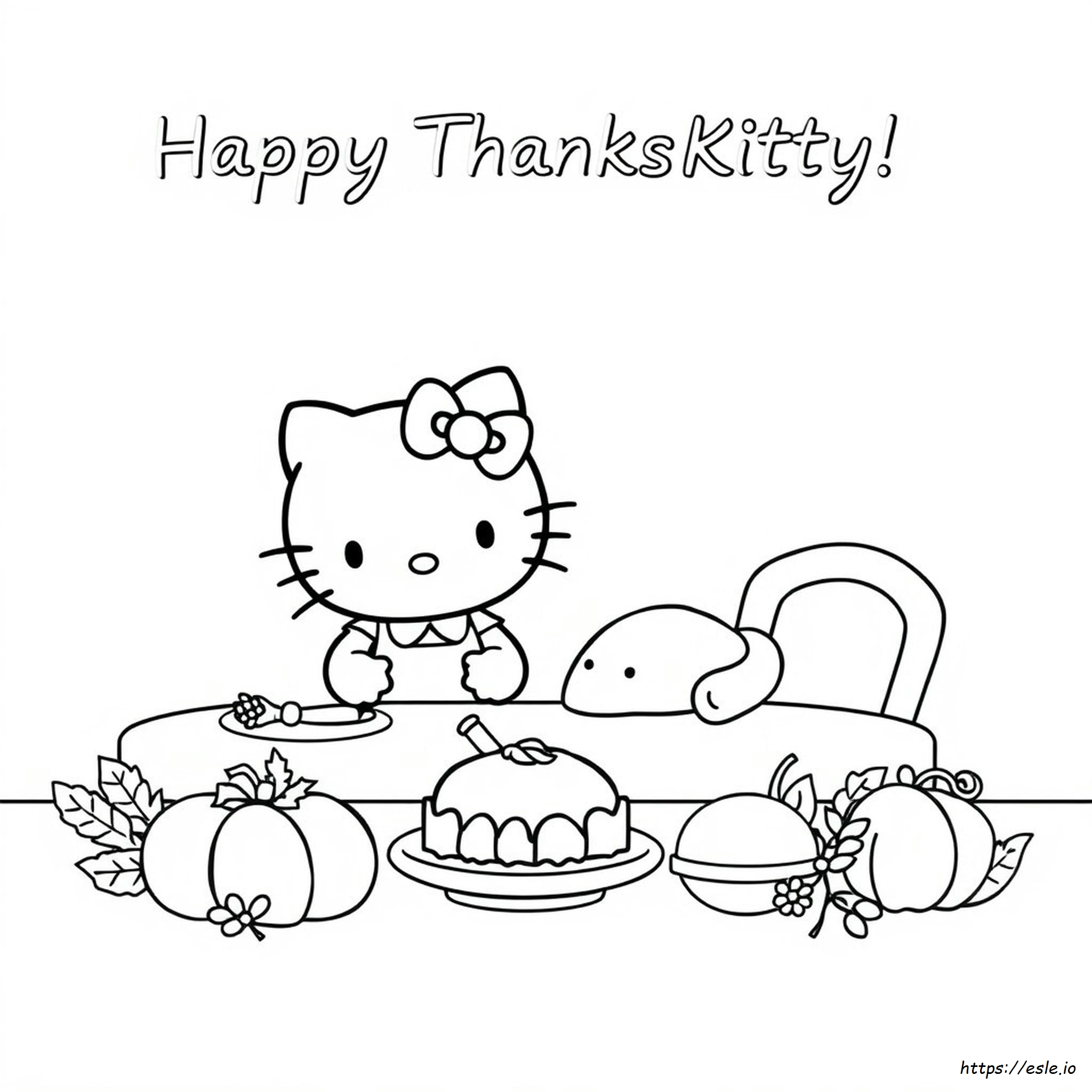Happy Thanksgiving Hello Kitty Thanksgiving Coloring Pages