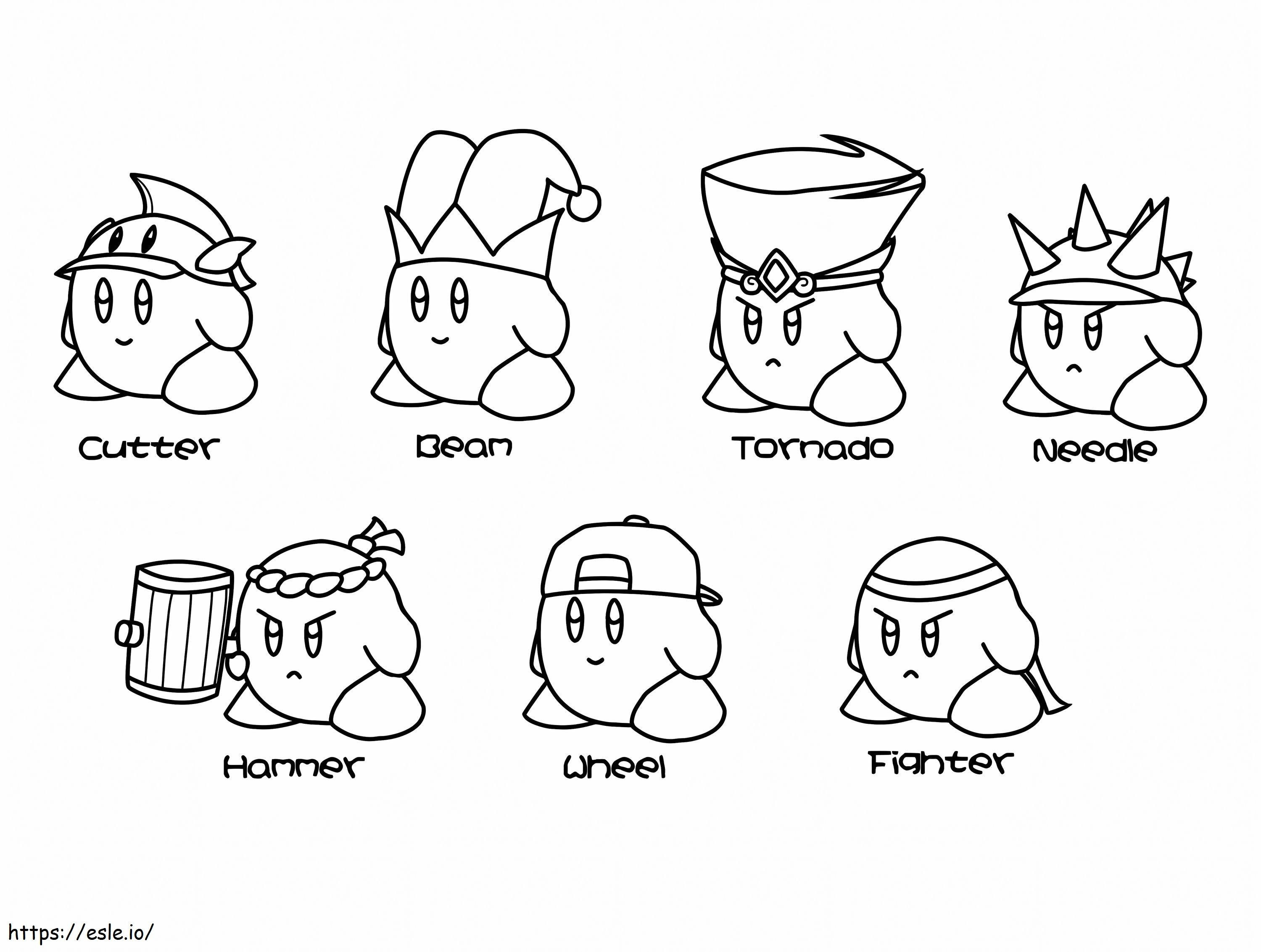 Habilidades de cópia de Kirby para colorir