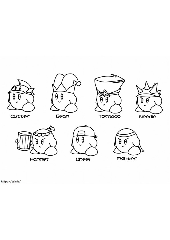 Habilidades de cópia de Kirby para colorir