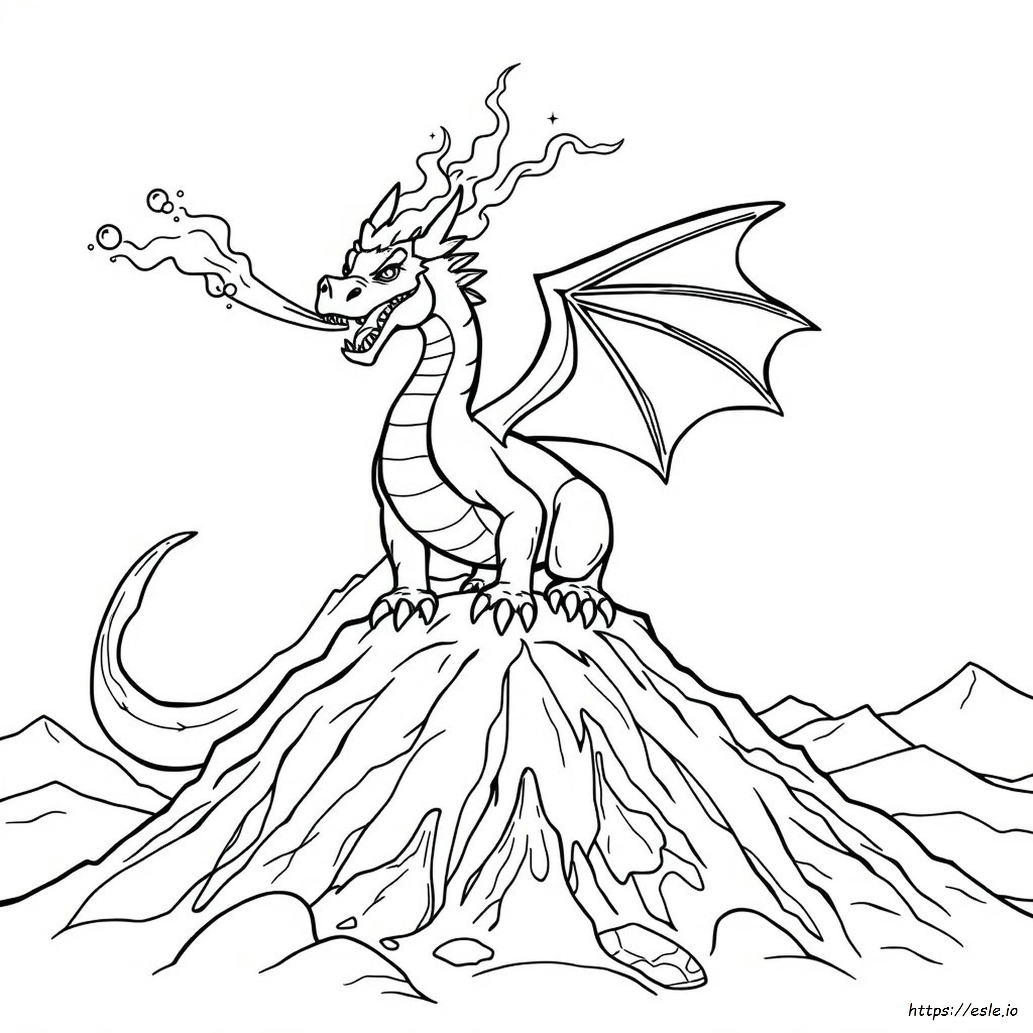 Fire Breathing Dragon Coloring Page