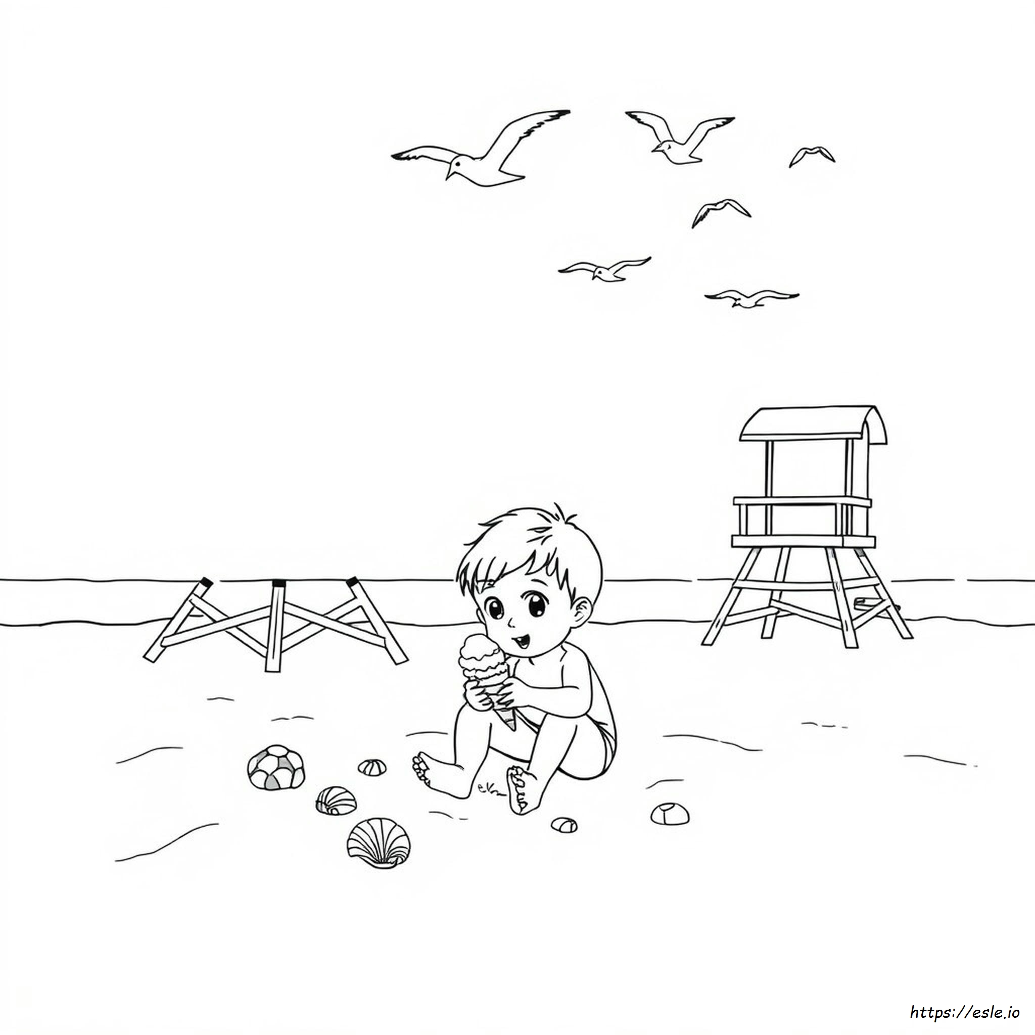 On The Beach Coloring Pages