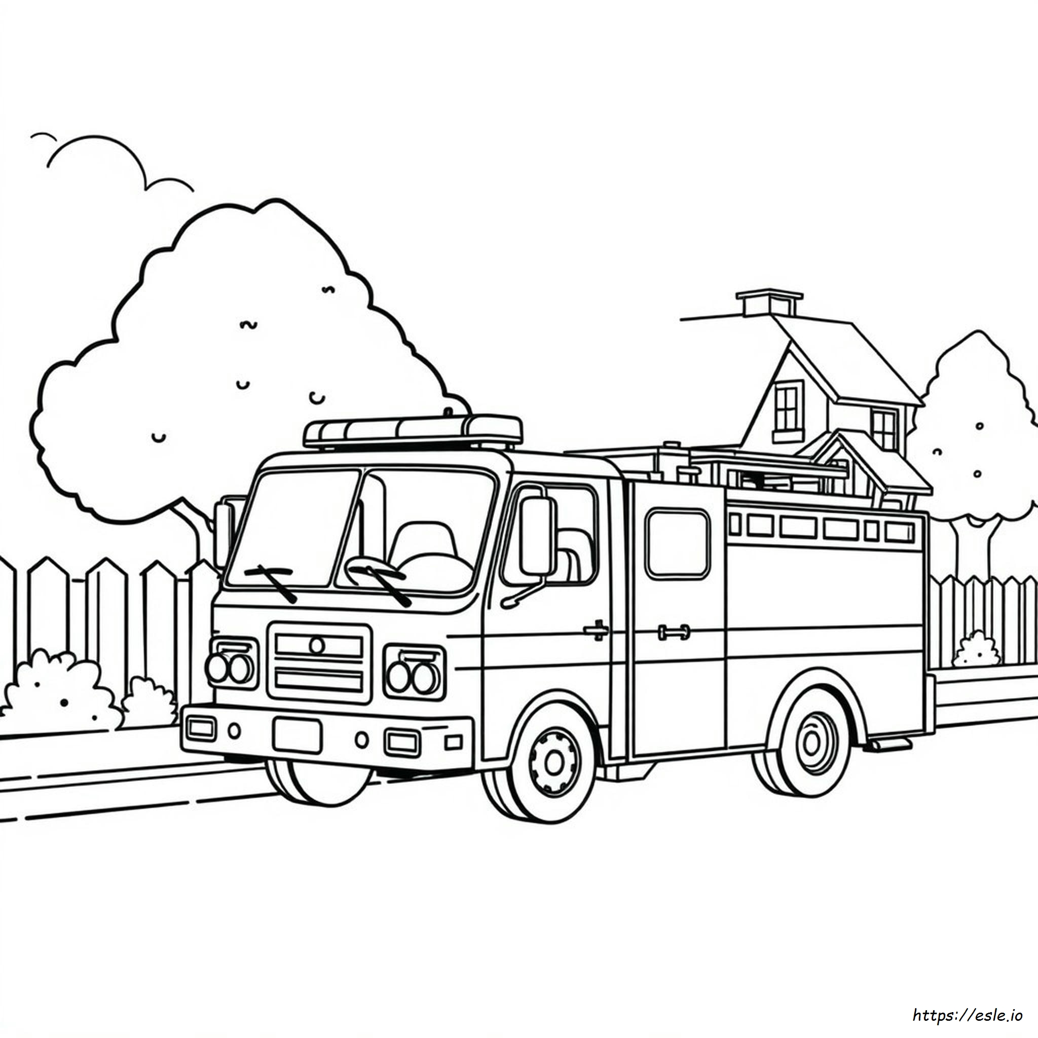 Simple Fire Truck Coloring Pages