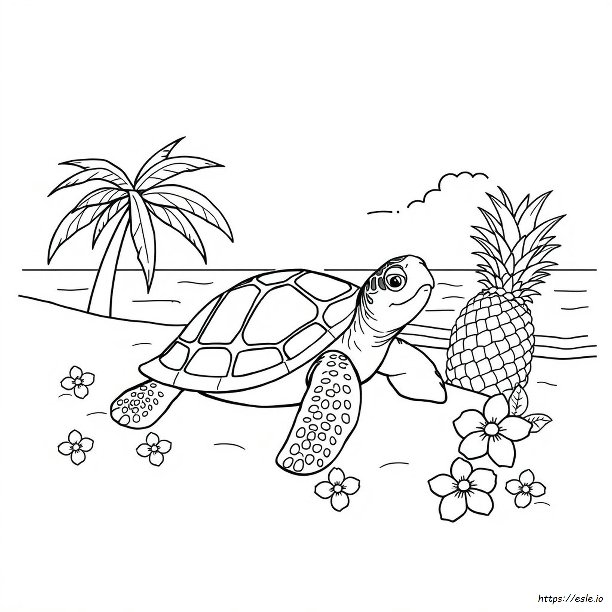 Hawaiian Turtle Coloring Pages