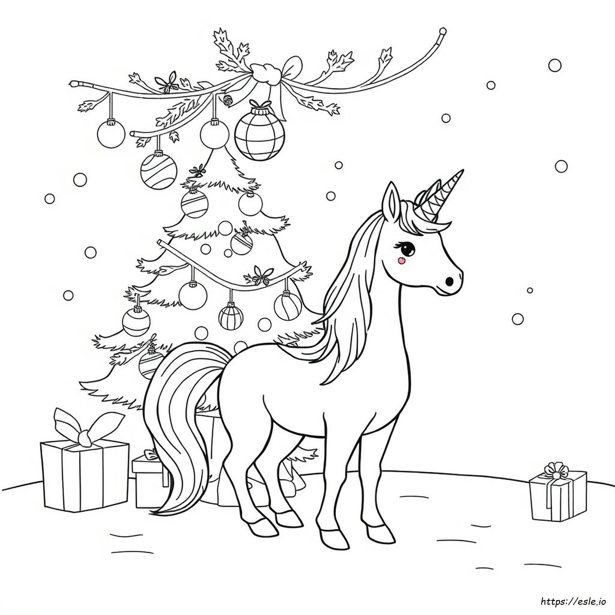 Unicorno Di Natale Da Colorare