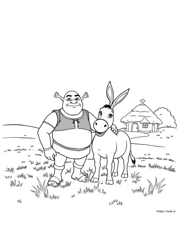 Shrek Osioł Kolorowanka