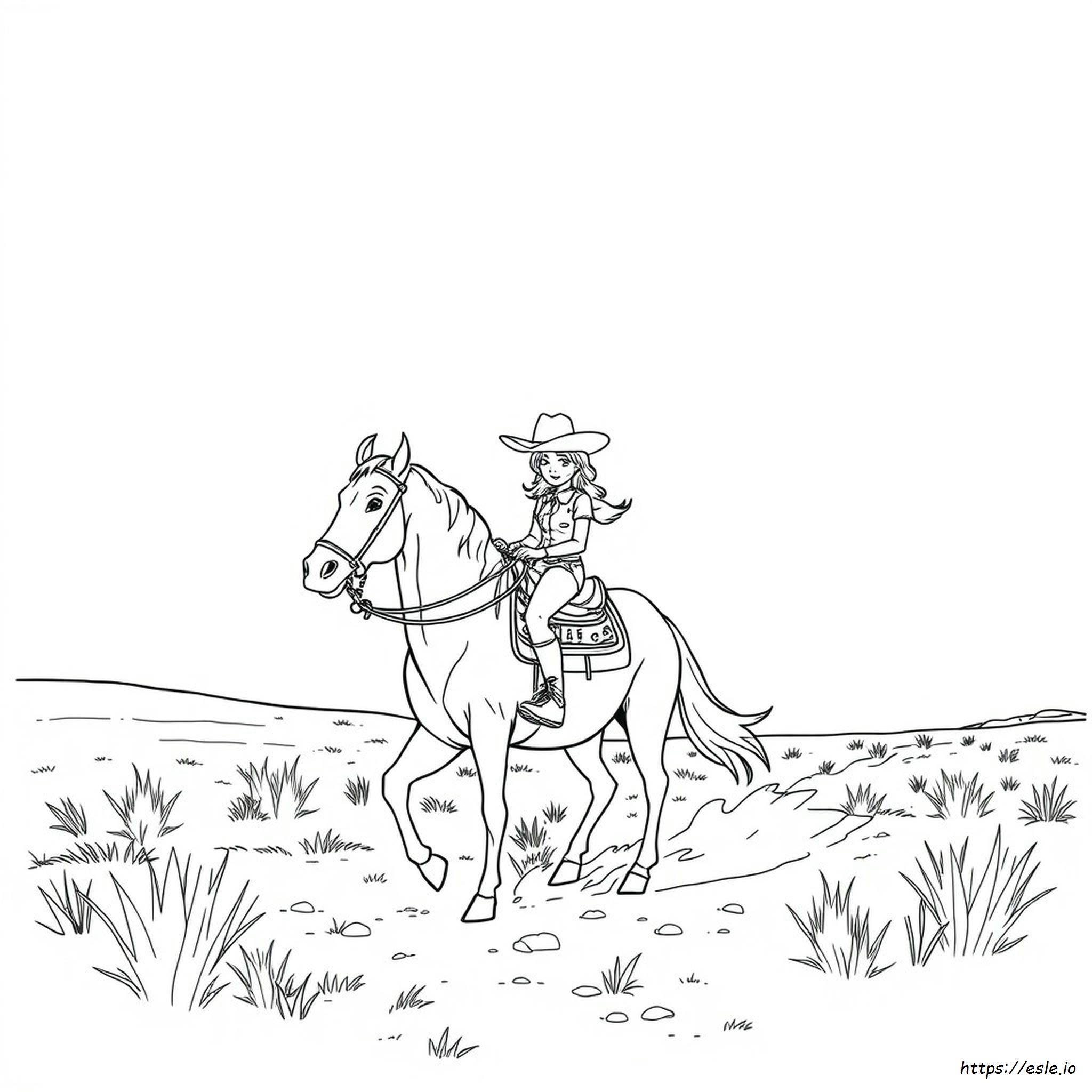 Cowgirl Coloring Sheet