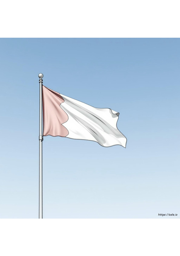 バーレーン国旗 ぬりえ