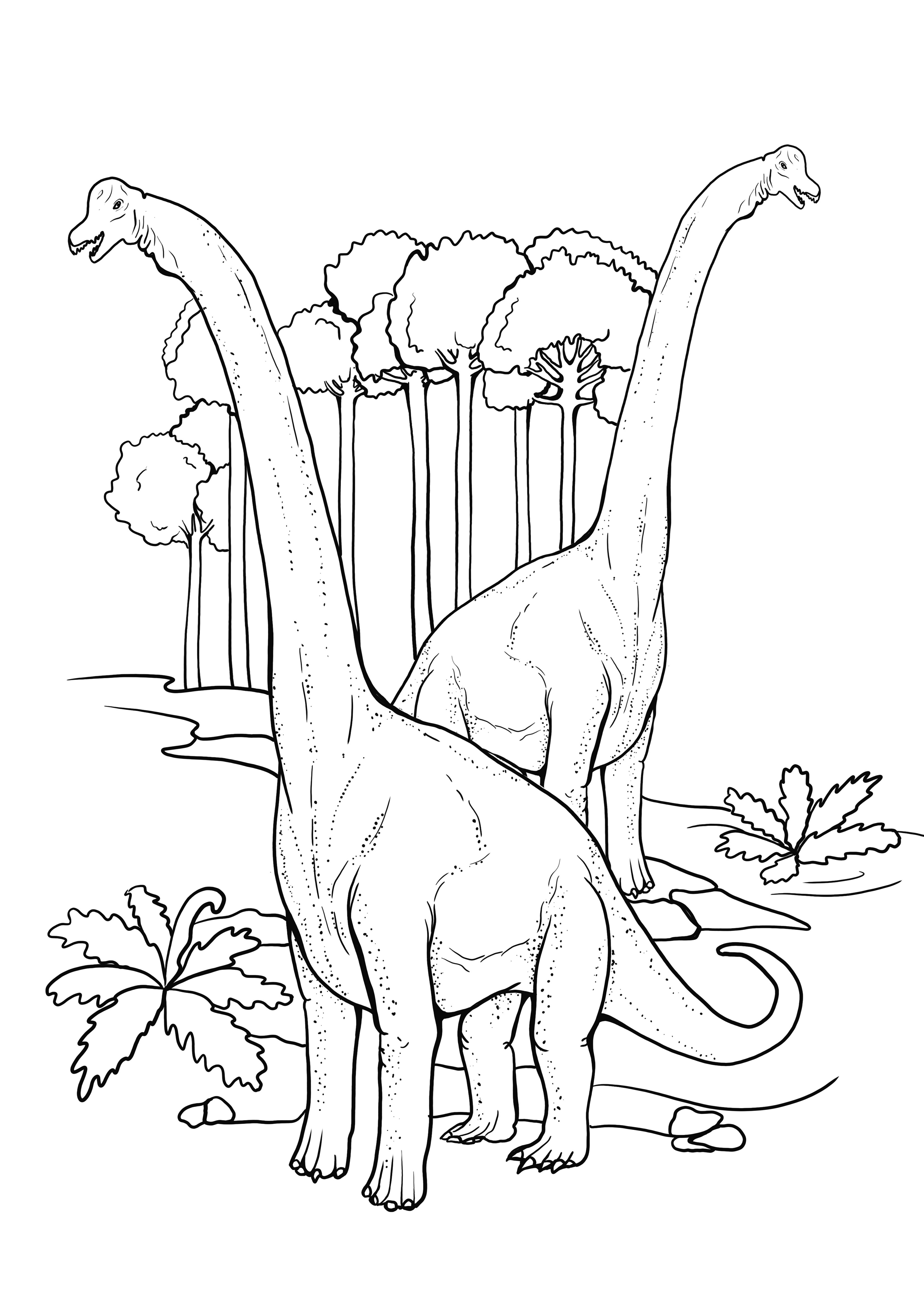 Brachiosaurus kostenlos zum Ausdrucken und Ausmalen