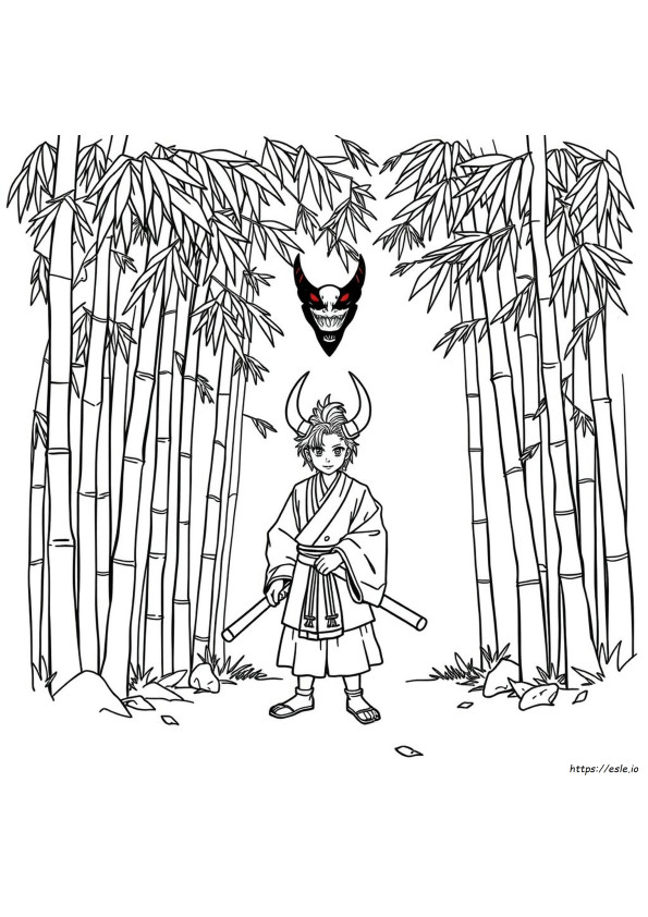 Zenitsu E Tanjiro De Demon Slayer Para Colorir