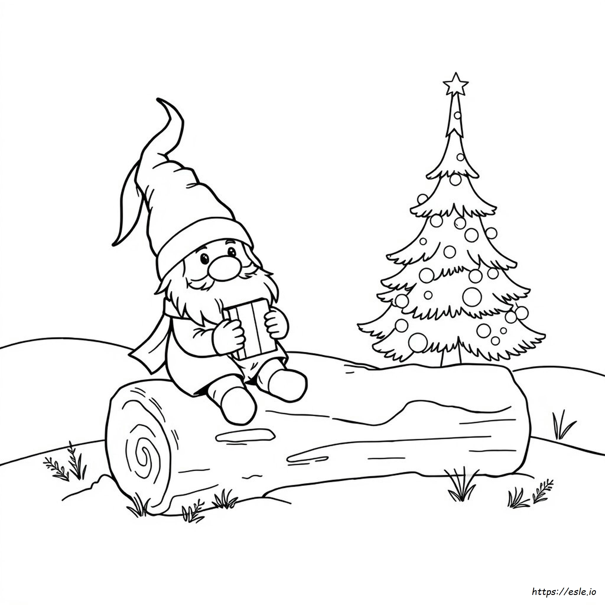Schattige Kerstkabouter Kleurplaten kleurplaat