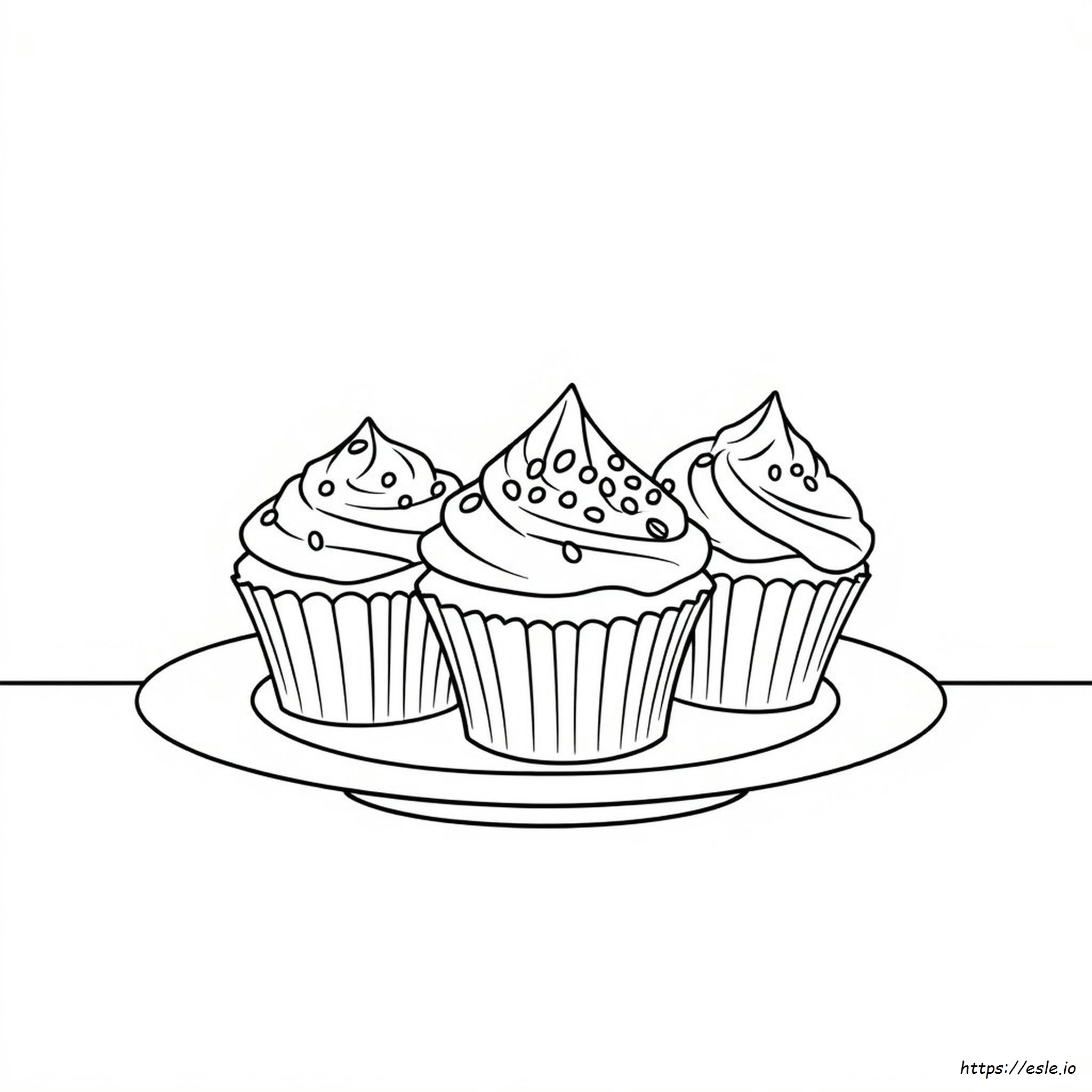 Cup Cake Picture For Colouring