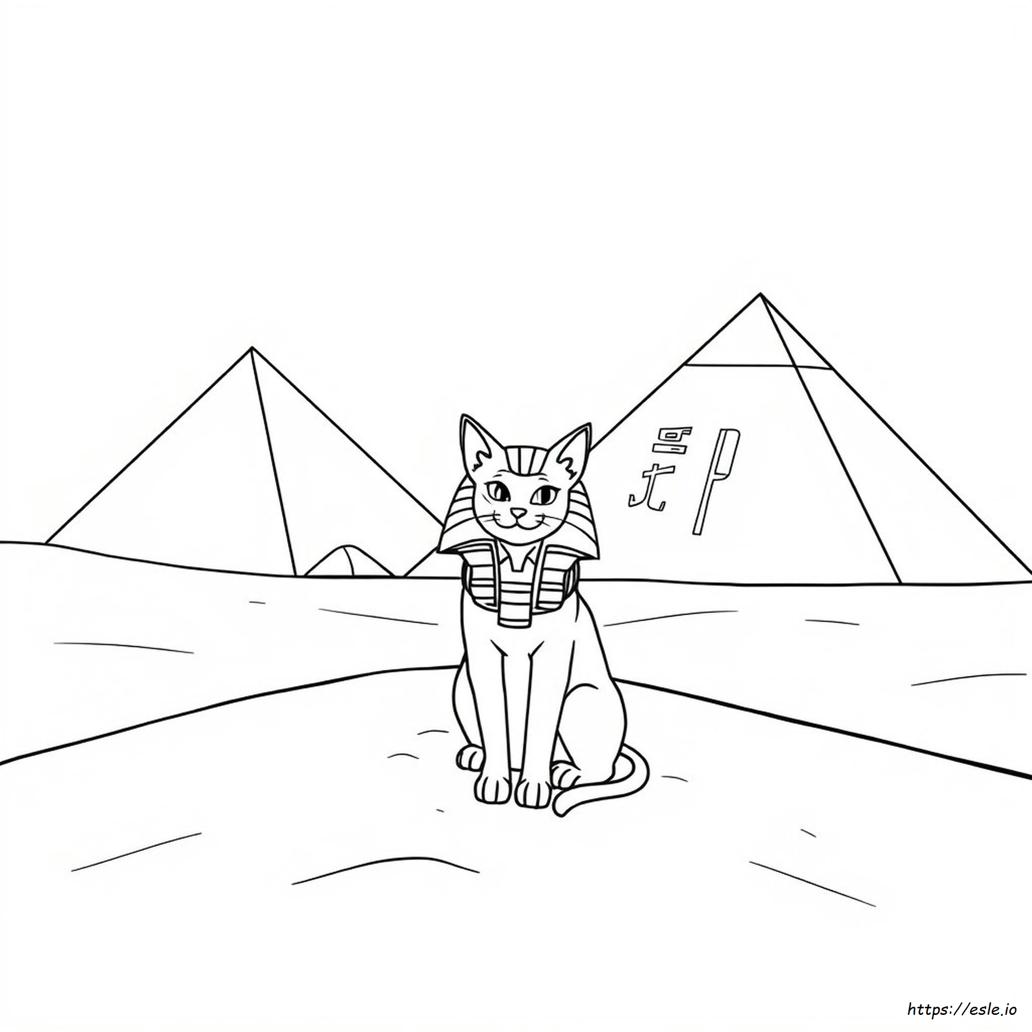 Egyptian Cat Coloring Pages