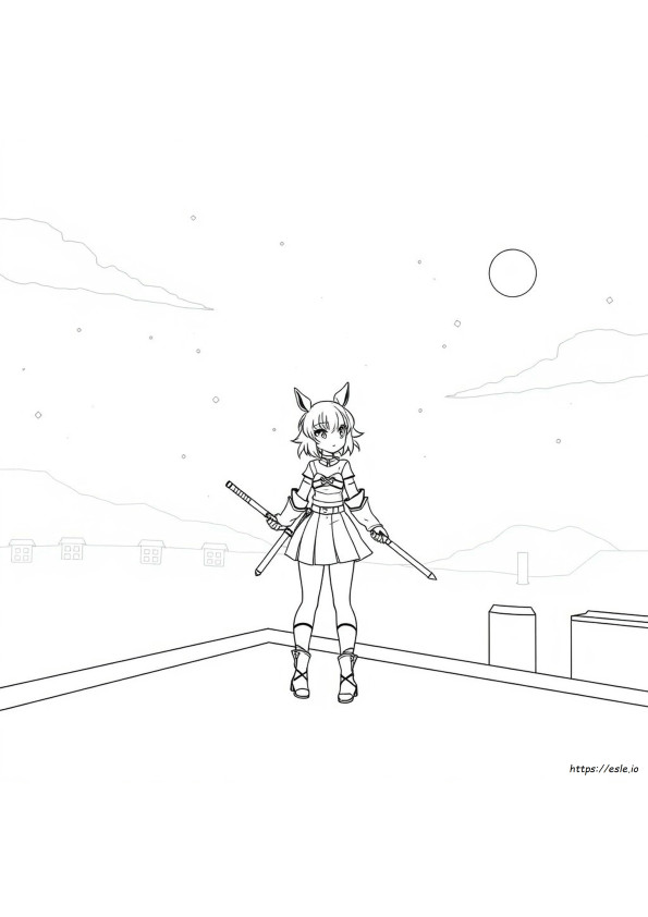 Shinobu Colouring Pages