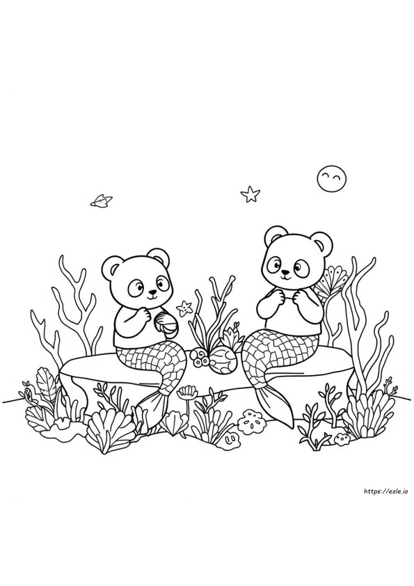Pagina Da Colorare Della Sirena Panda