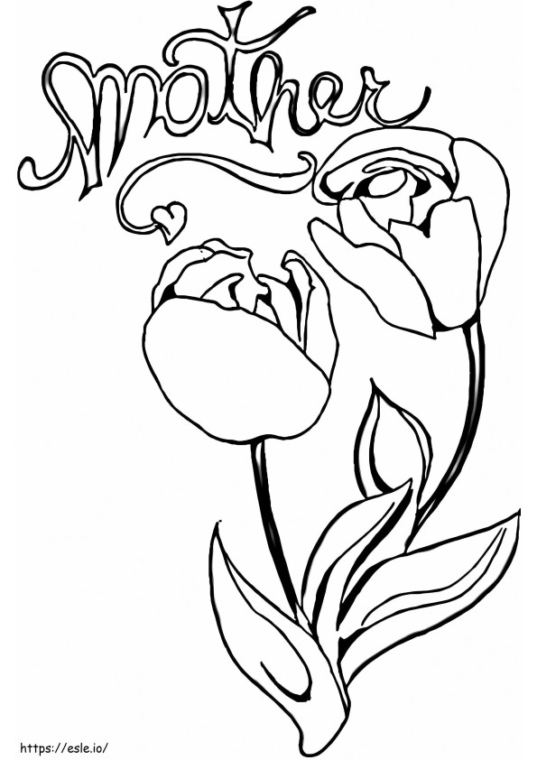 Tulips For Mom coloring page
