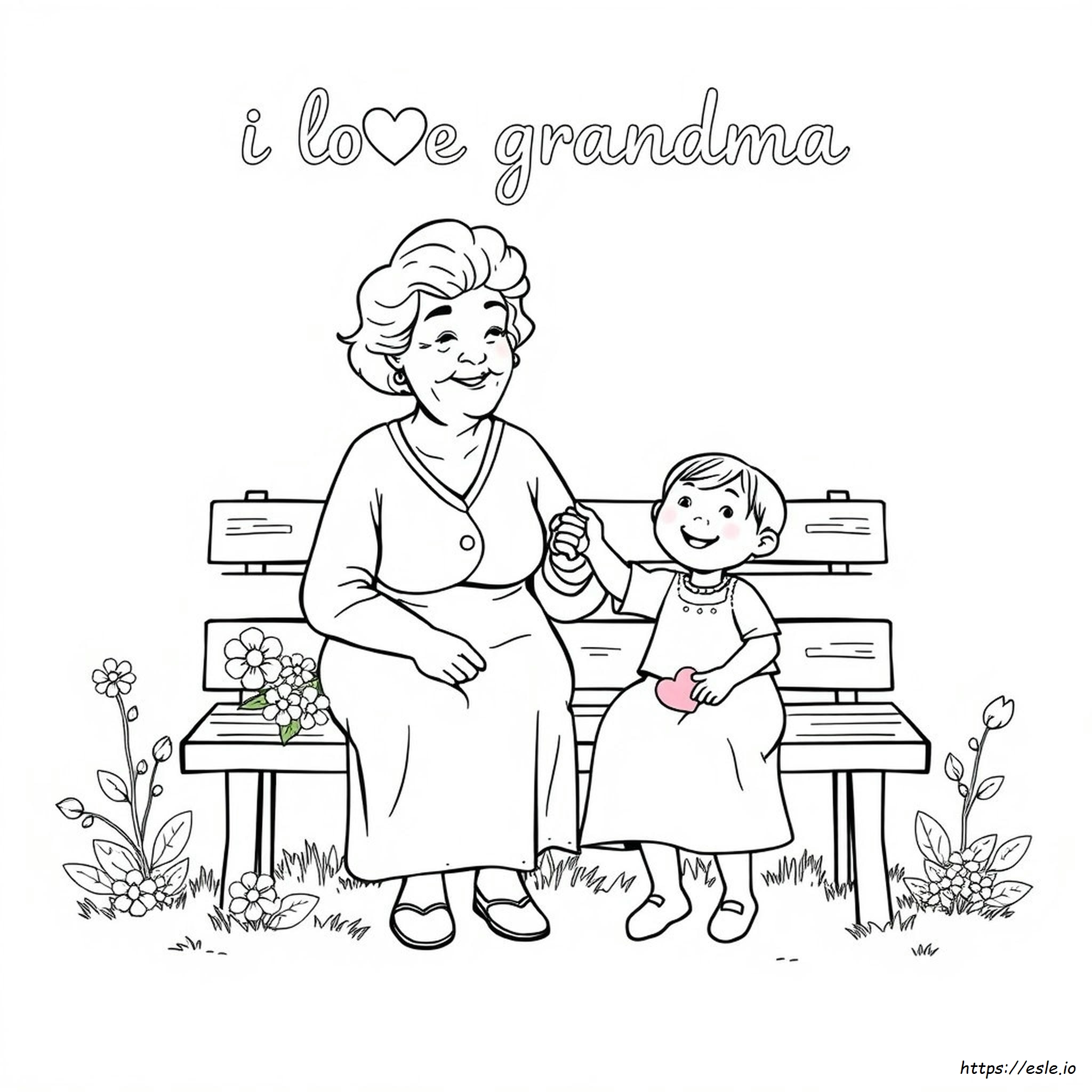 I Love Grandma Coloring Page