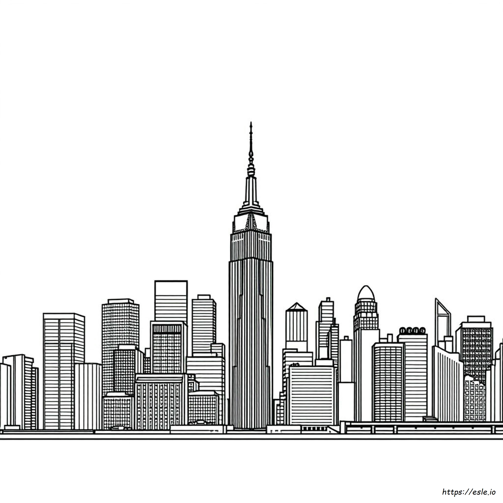 New York City Skyline Coloring Pages