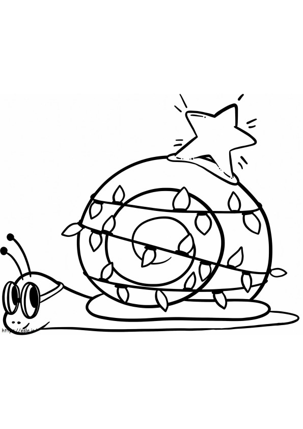 Snail With Christmas Lights coloring page