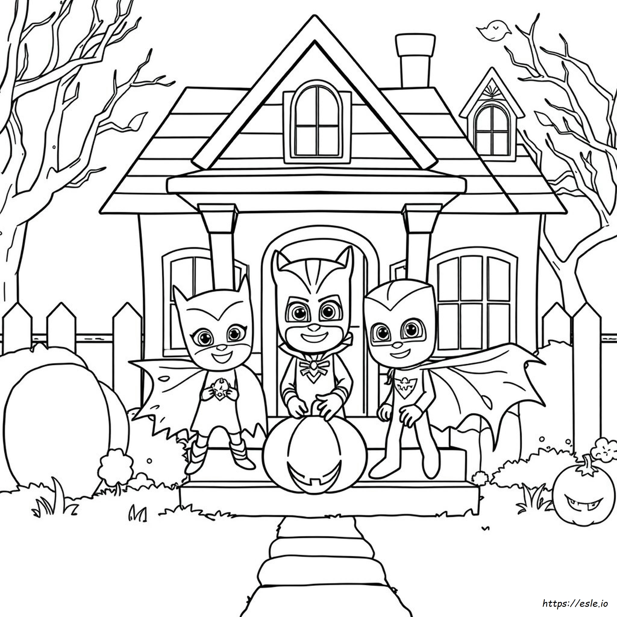 Pj Masks Halloween Coloring Pages