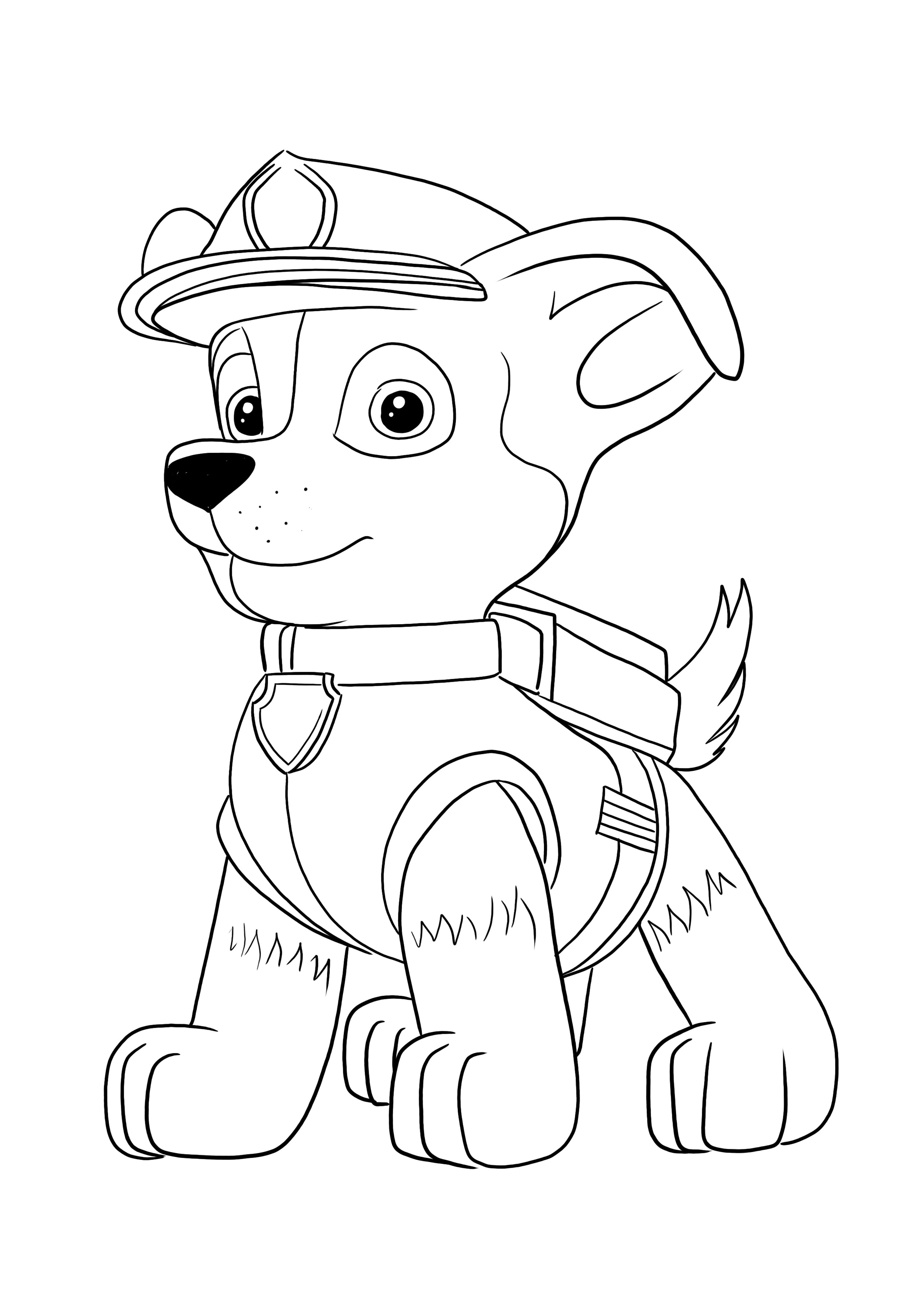 Imprimable gratuit de Chase-le chien policier sérieux pour colorier et s'amuser