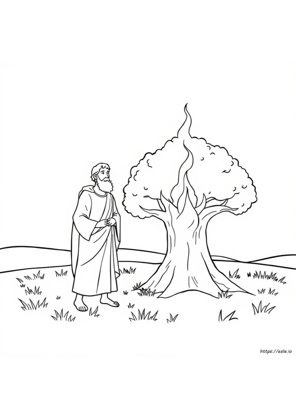 Mosè E Il Roveto Ardente Da Colorare