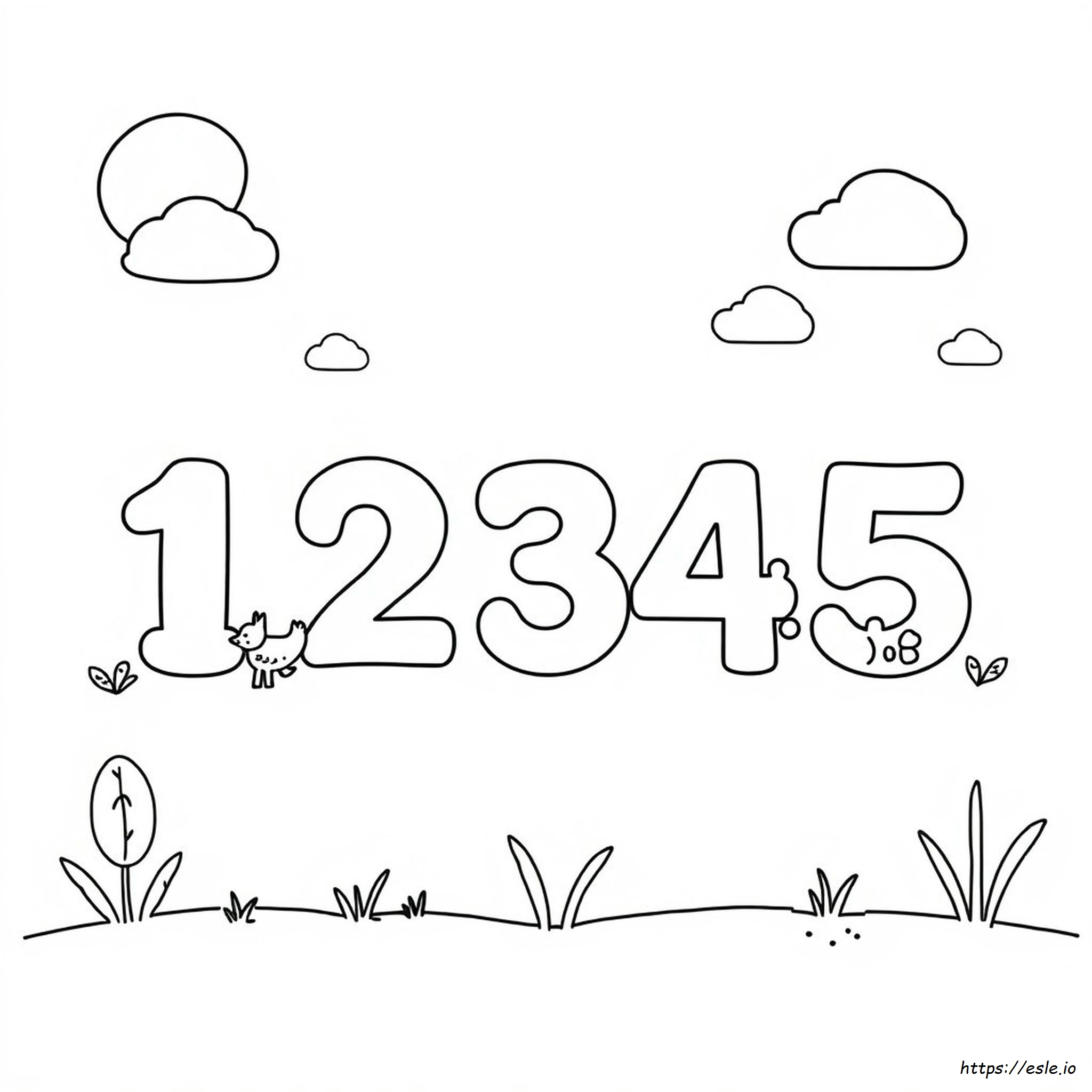 Number Colouring Worksheets For Kindergarten