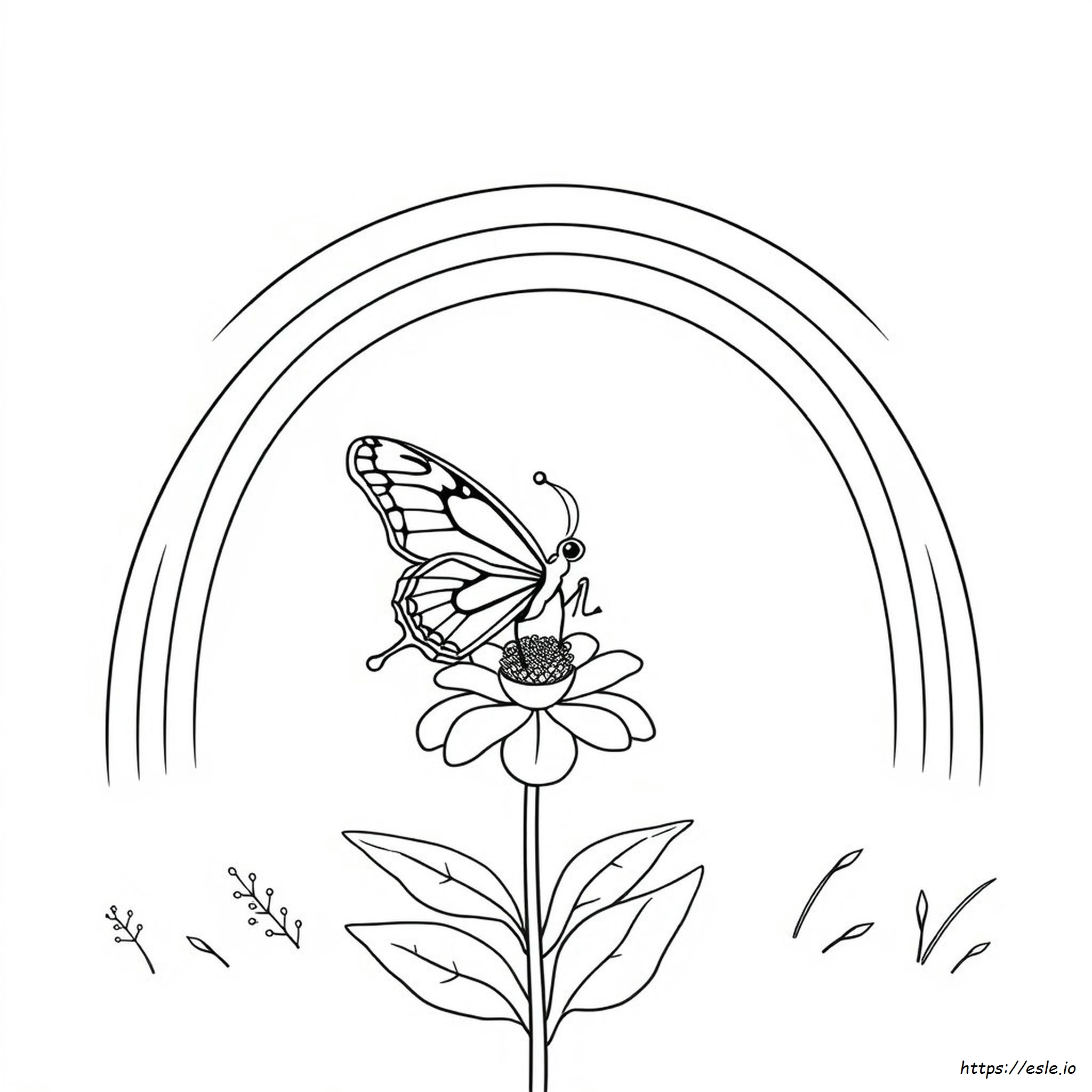 Art Butterfly Rainbow Coloring Pages