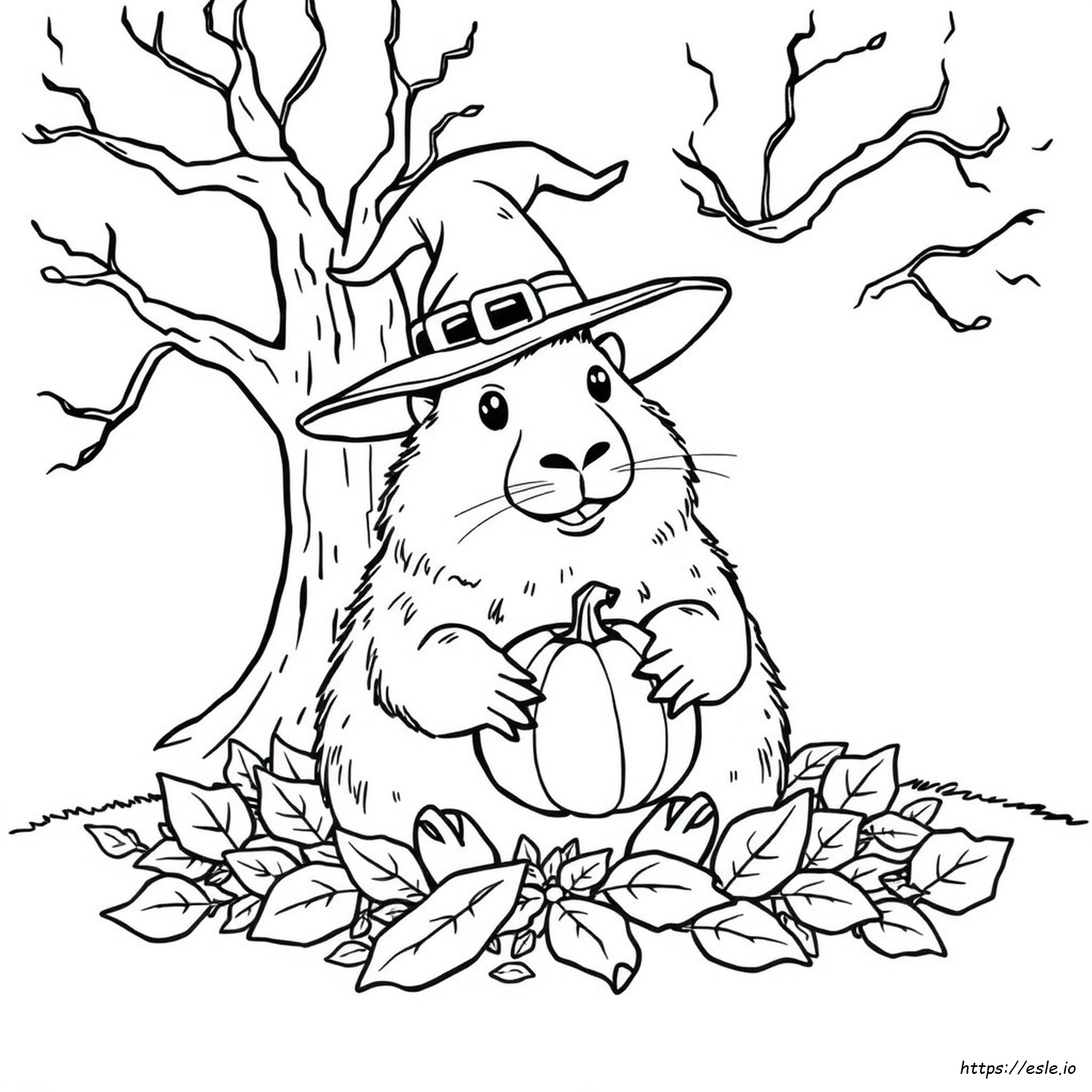 Capivara Halloween Para Colorir
