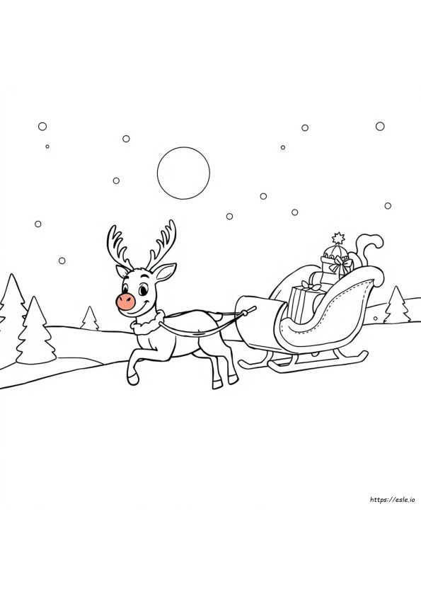 Kolorowanka Świąteczna Rudolf