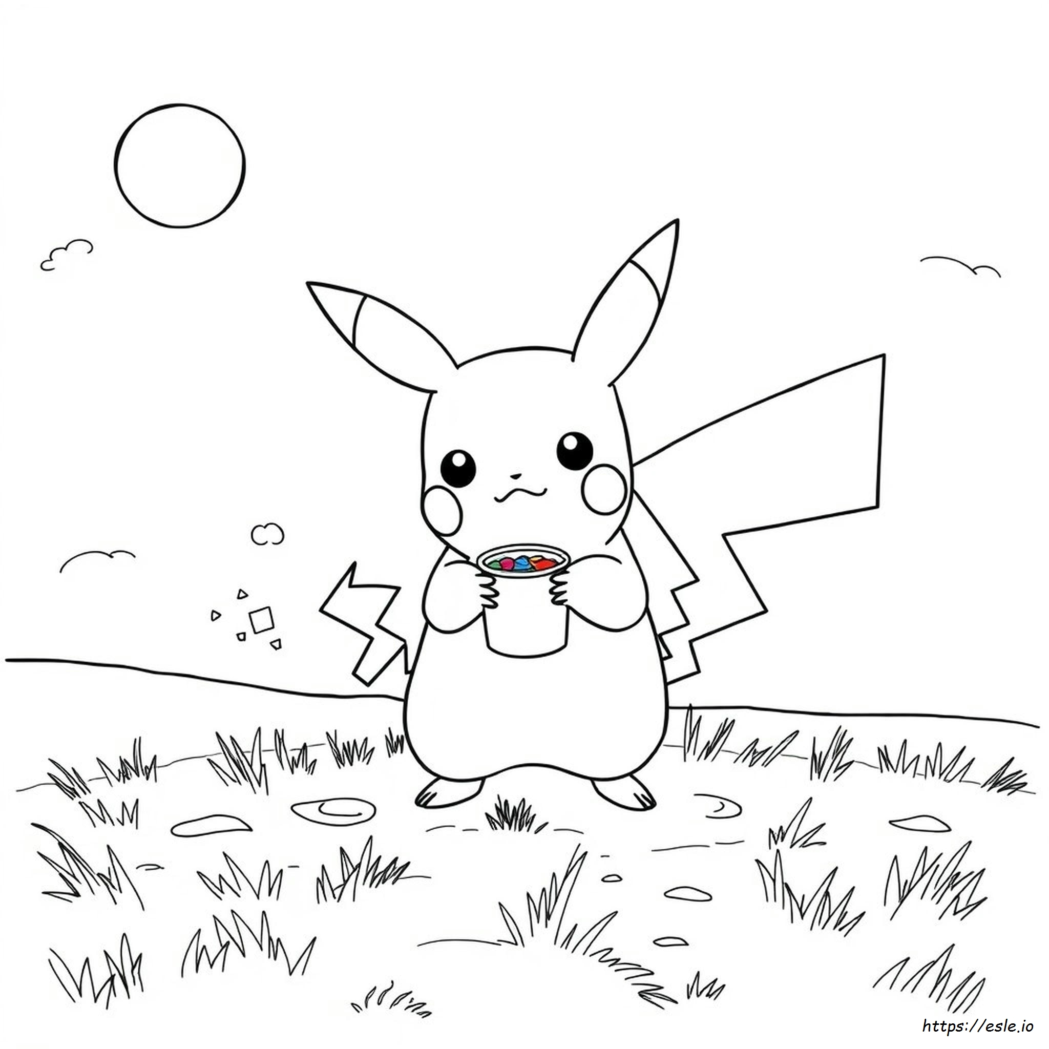 Rainbow Pikachu Coloring Page