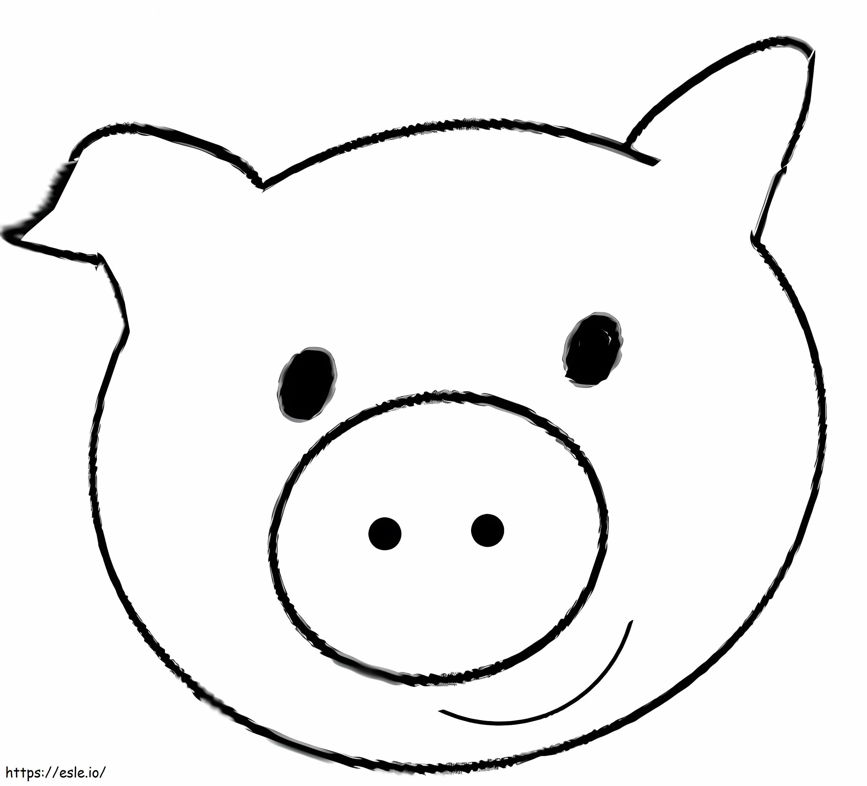 Niedliches Schweinegesicht ausmalbilder