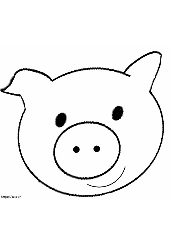 かわいい豚の顔 ぬりえ - 塗り絵