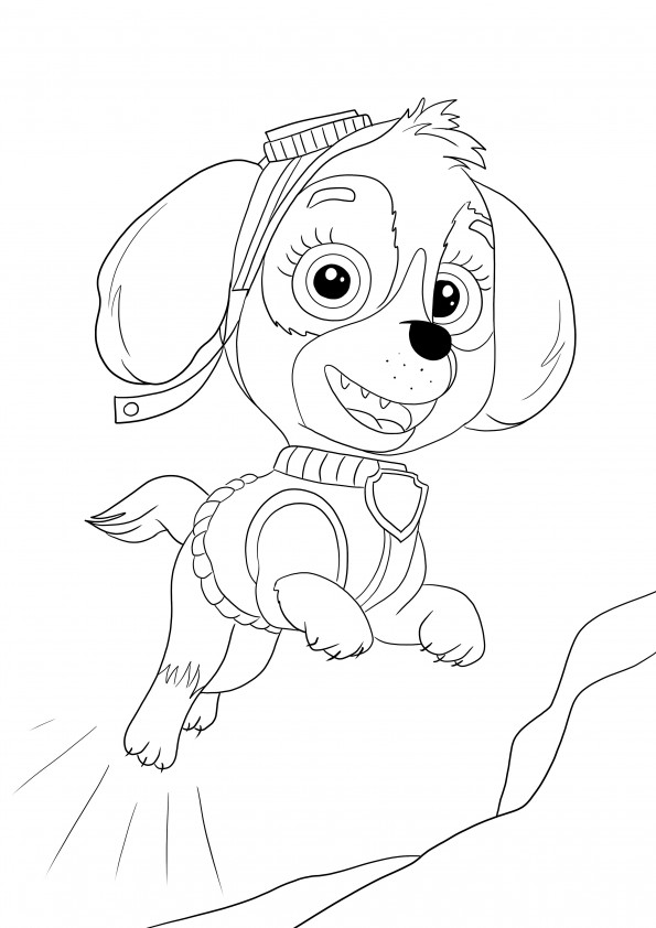Skye coming to rescue coloring page easy to print or download