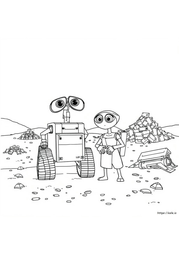 Walle En Eve Kleurplaten