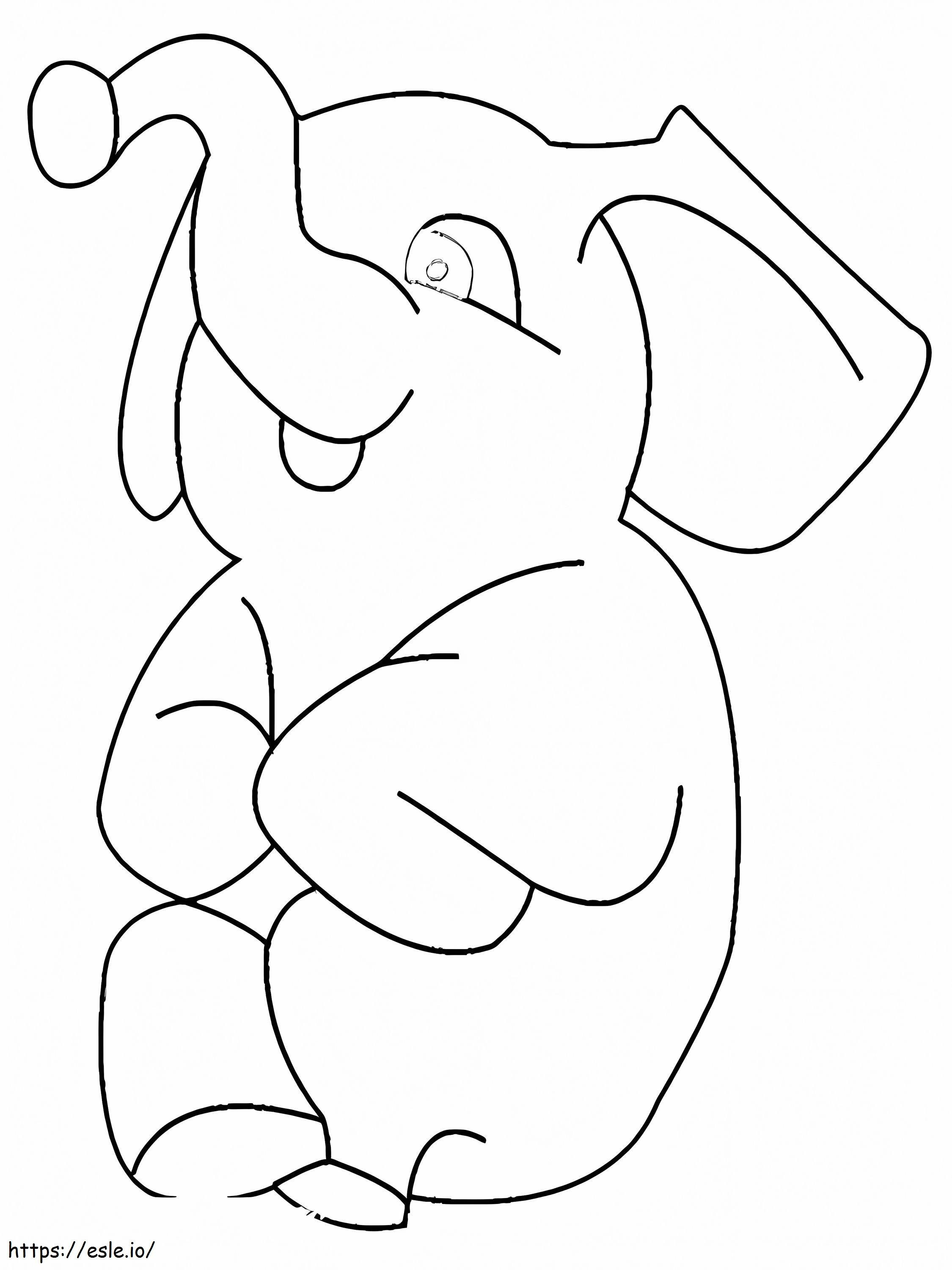 elefante de desenho animado para colorir