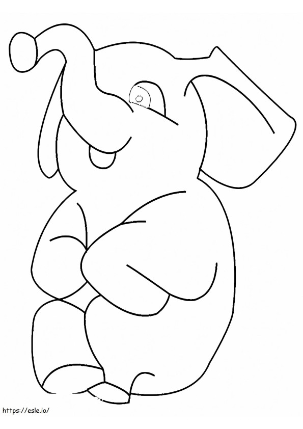 Coloriage Éléphant de dessin animé à imprimer dessin
