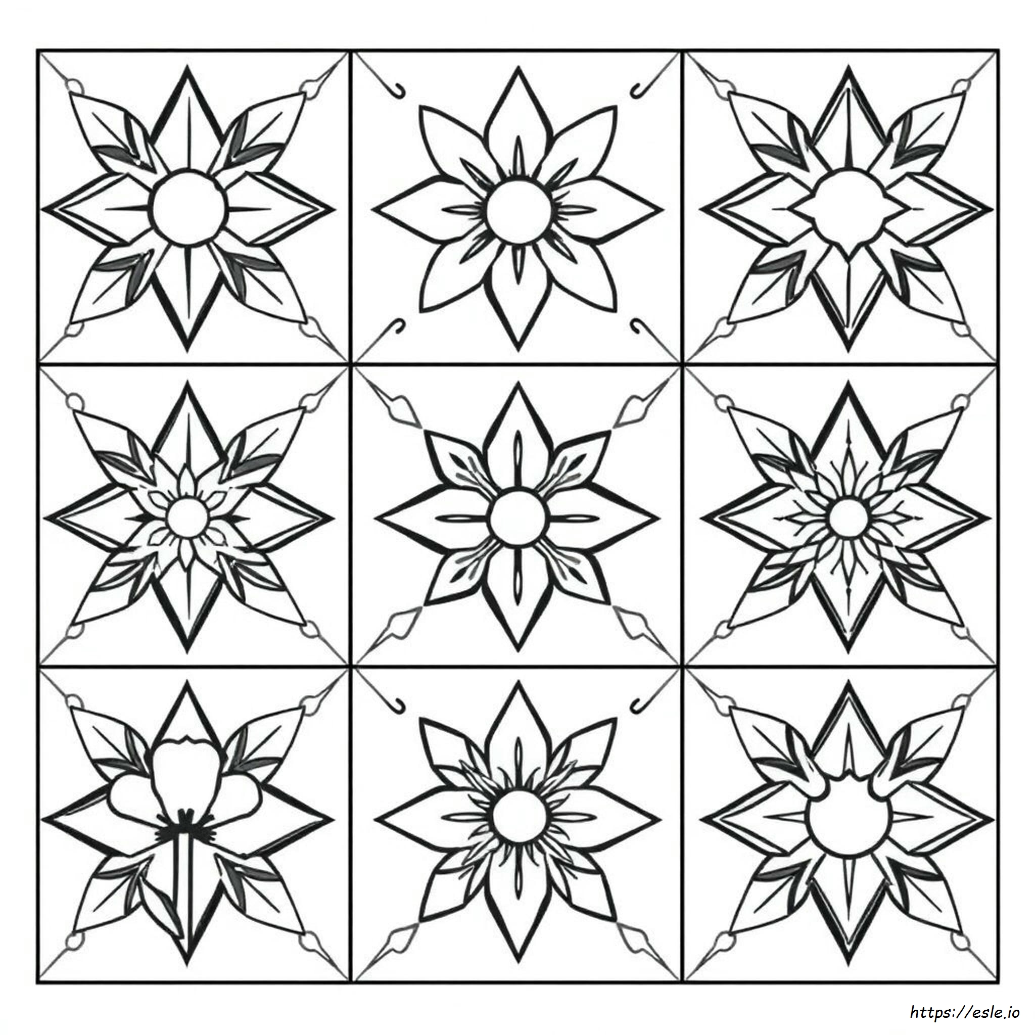 Quilt Vierkanten Kleurplaten kleurplaat