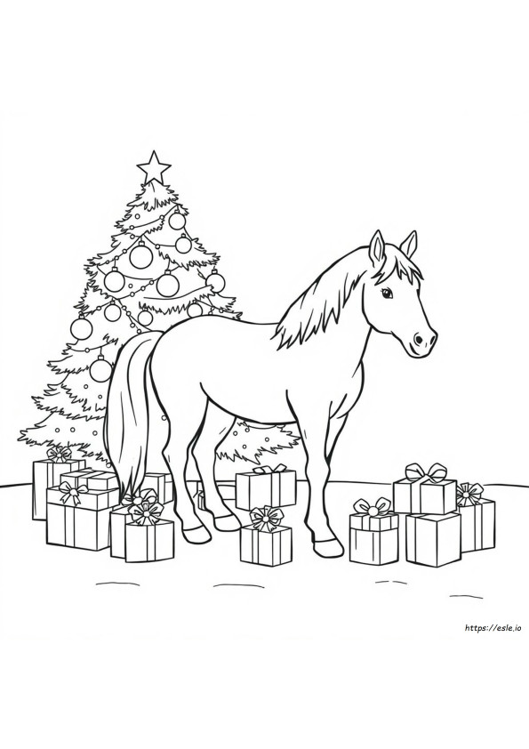 Free Printable Horse Christmas Coloring Pages