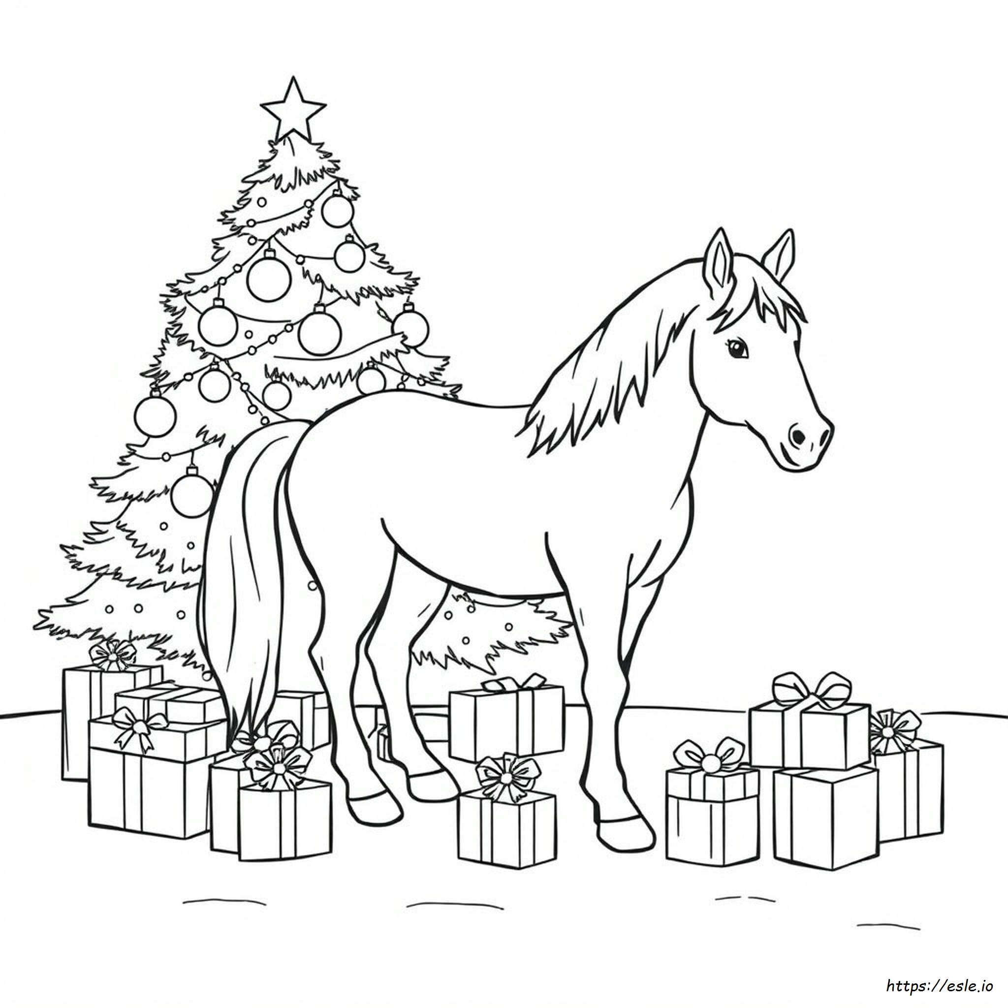 Free Printable Horse Christmas Coloring Pages